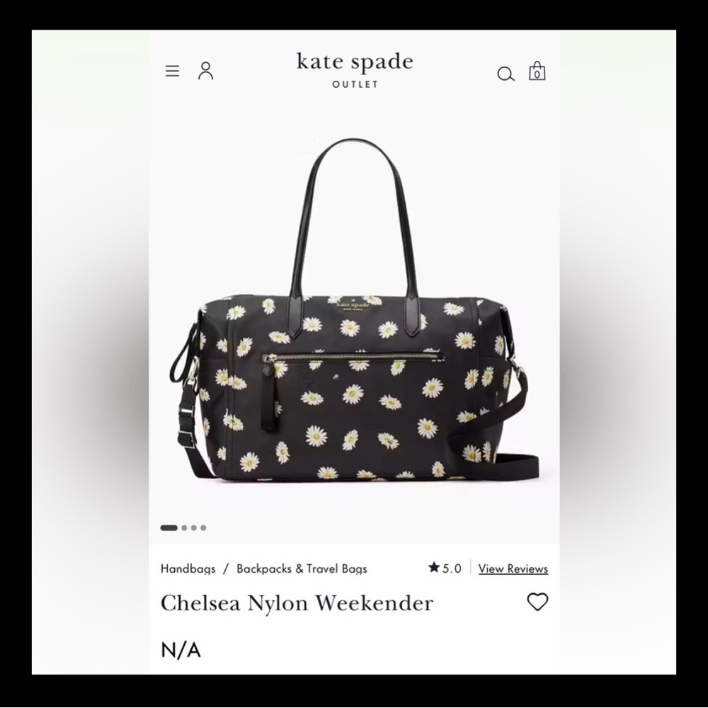 Kate Spade Chelsea Nylon Daisy & Bee Print Weekender Bag - Picture 3 of 6